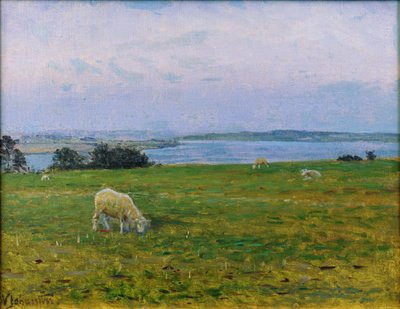 Sheep Grazing, Osterby, Skagen by Viggo Johansen